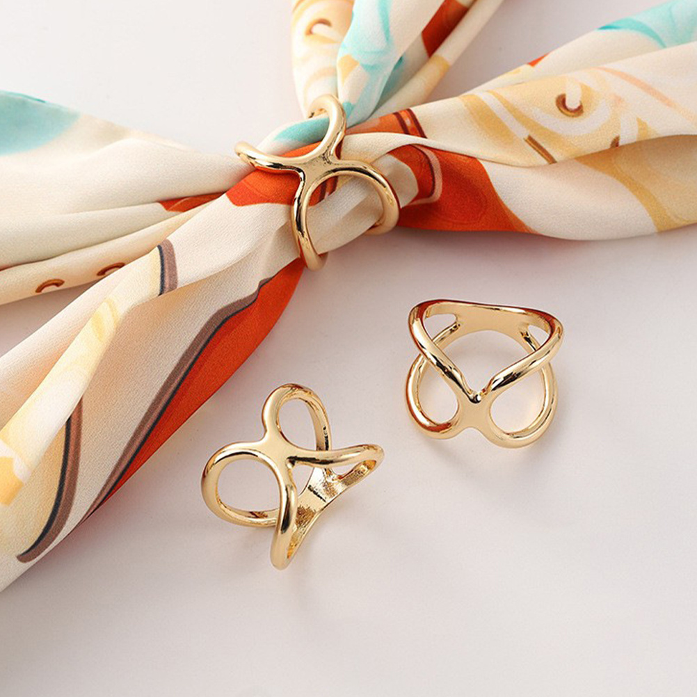 Candle X - 3pcs X Shaped Alloy Scarf Ring