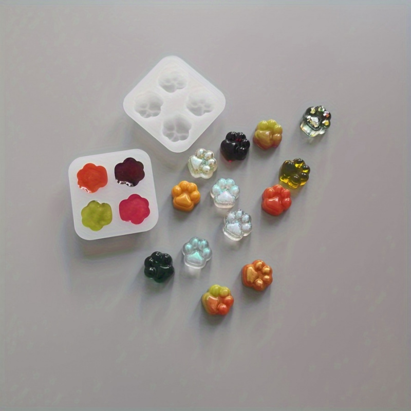 Candle Making Diy Kit - 1Cat Paw Pattern Silicone Mold Set-4A