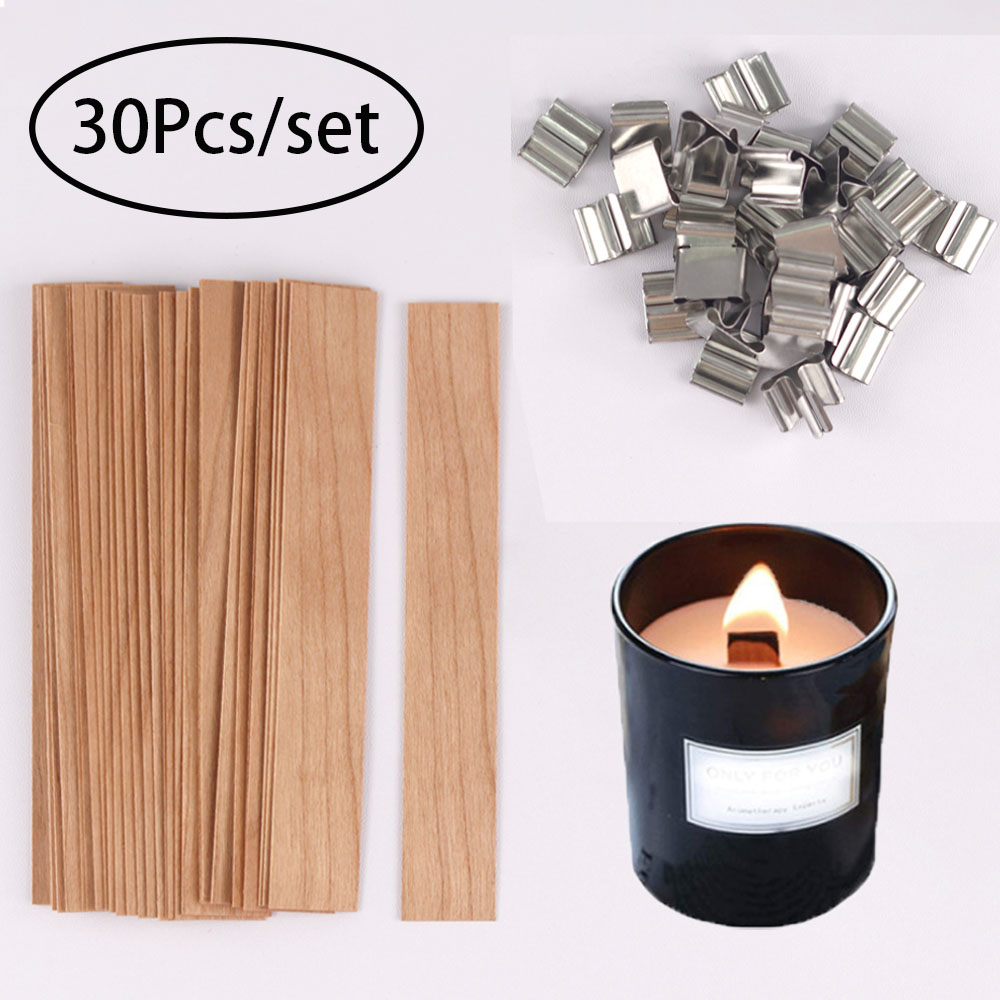 Candle Making Jars - 30pcs Wooden Candle Wicks Candle Making