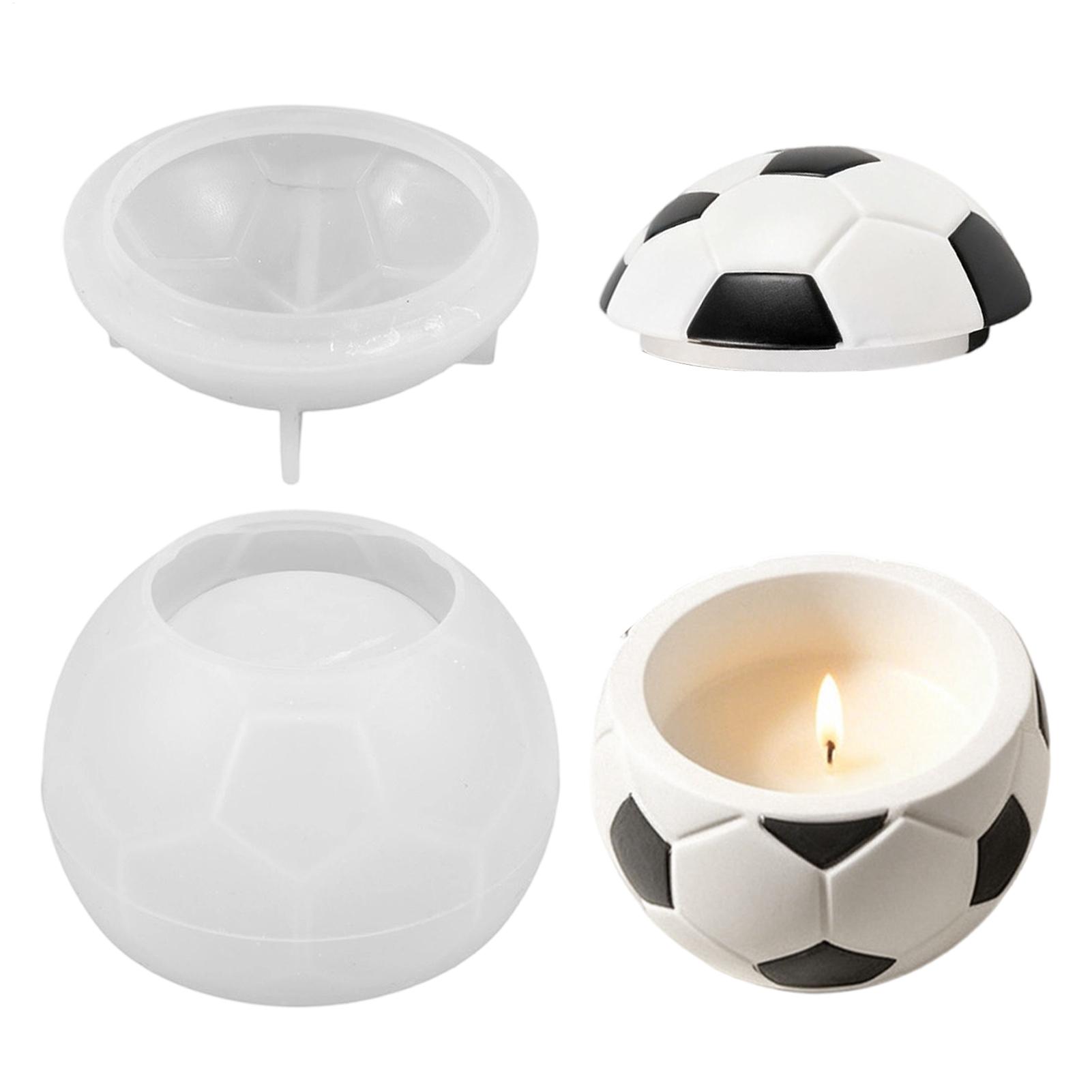 Candle Making Jars - Football Silicone Mold 3D Reusable Soccer