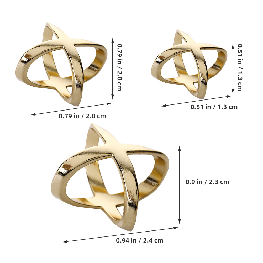 3pcs X Shaped Alloy Scarf Ring - Candle X 评论和价格