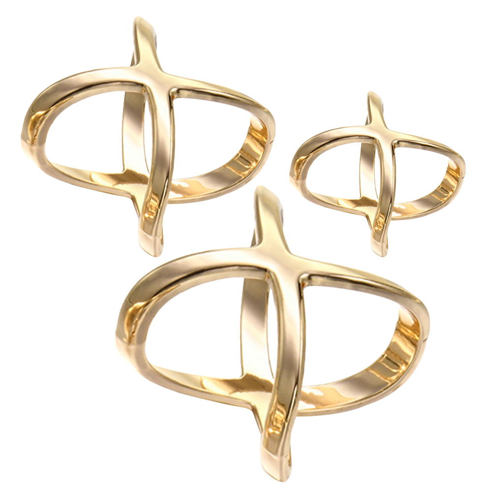 3pcs X Shaped Alloy Scarf Ring - Candle X 评论和价格