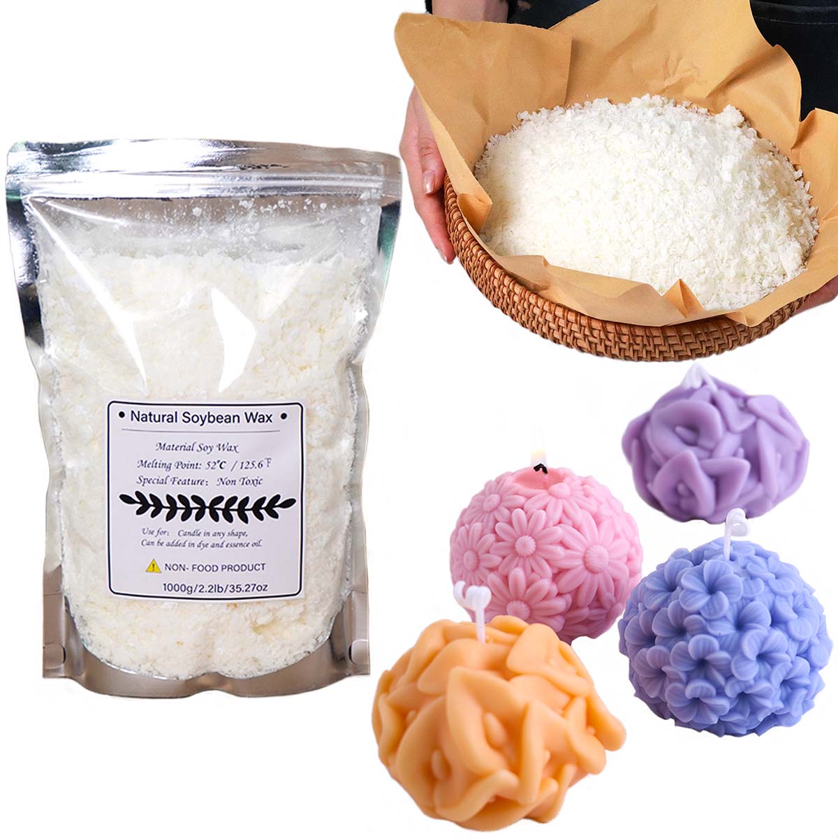 100/250/500/1000g Natural Soy  - Candle Making Diy Kit 评论和价格