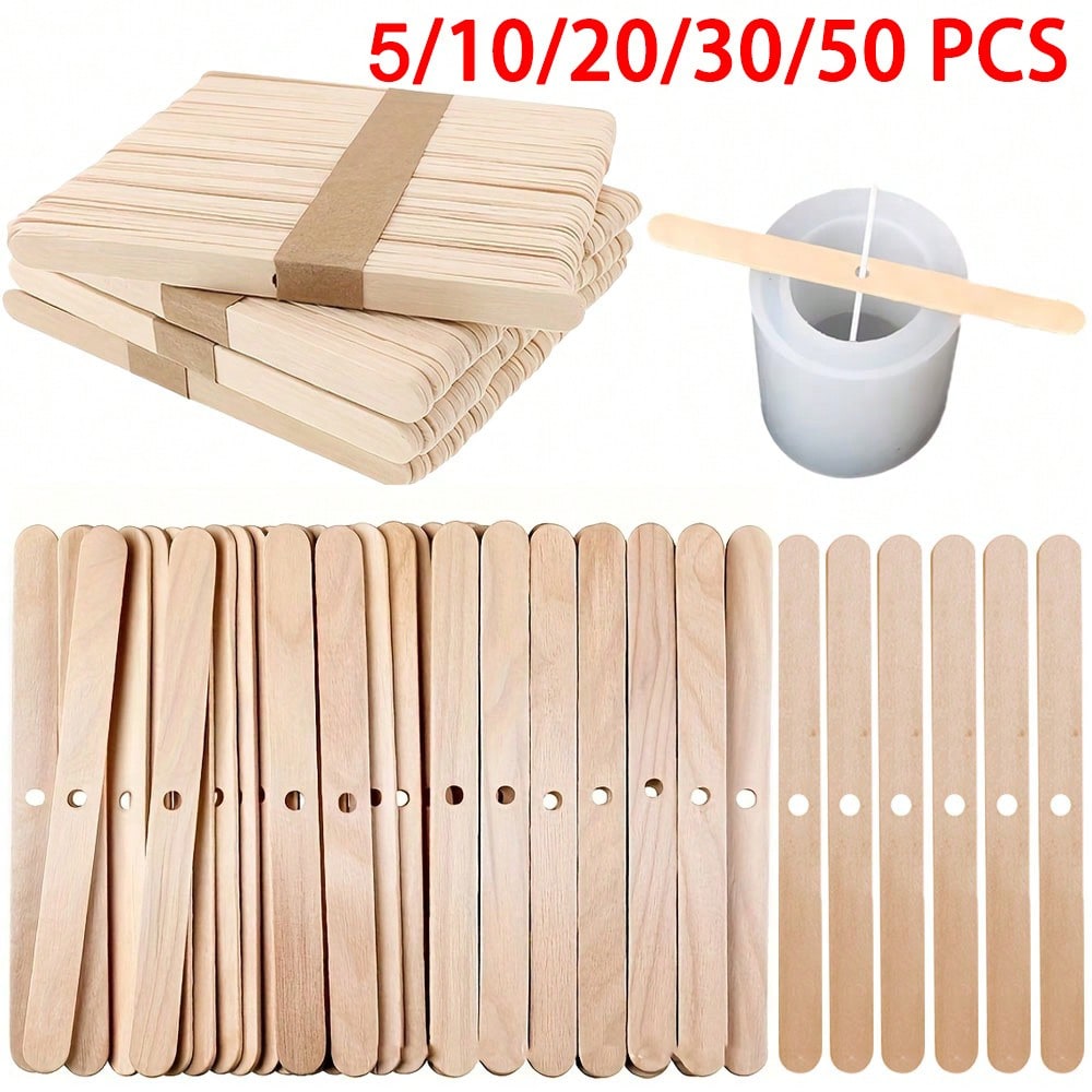 5/10/20/30/50pcs Wooden Candle - Candle Making Diy Kit 评论和价格