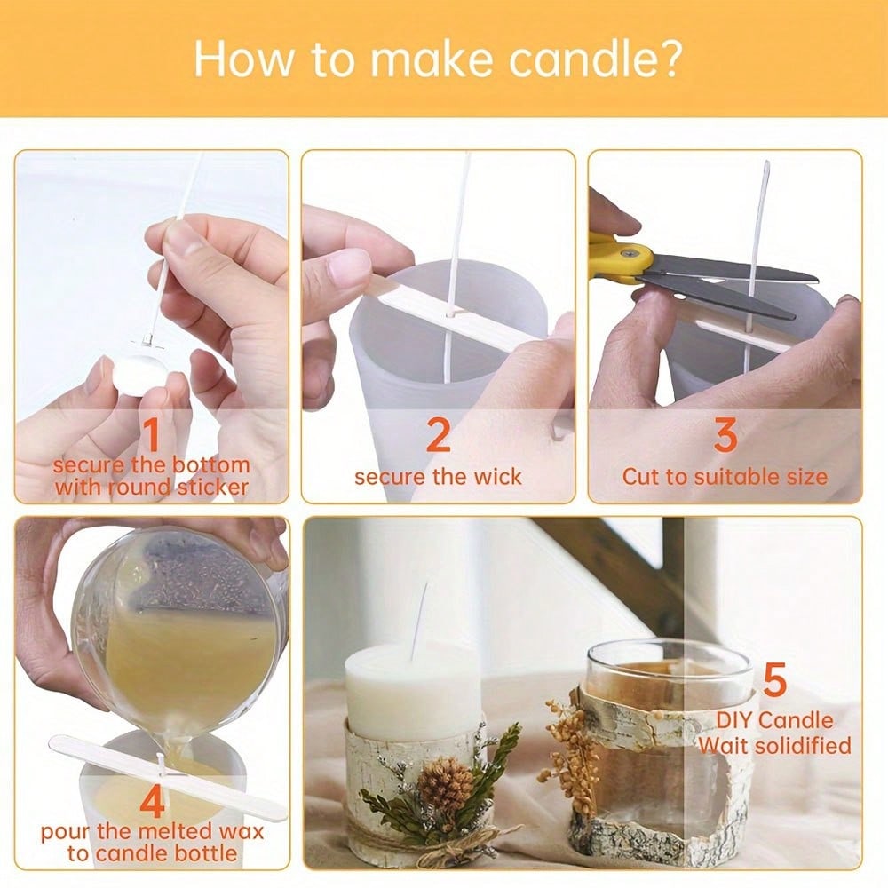 5/10/20/30/50pcs Wooden Candle - Candle Making Diy Kit 评论和价格