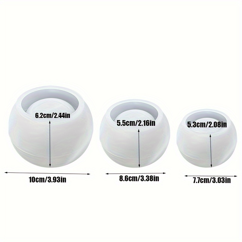 3pcs-Round Flower Pot Silicone - Candle Making Jars 评论和价格