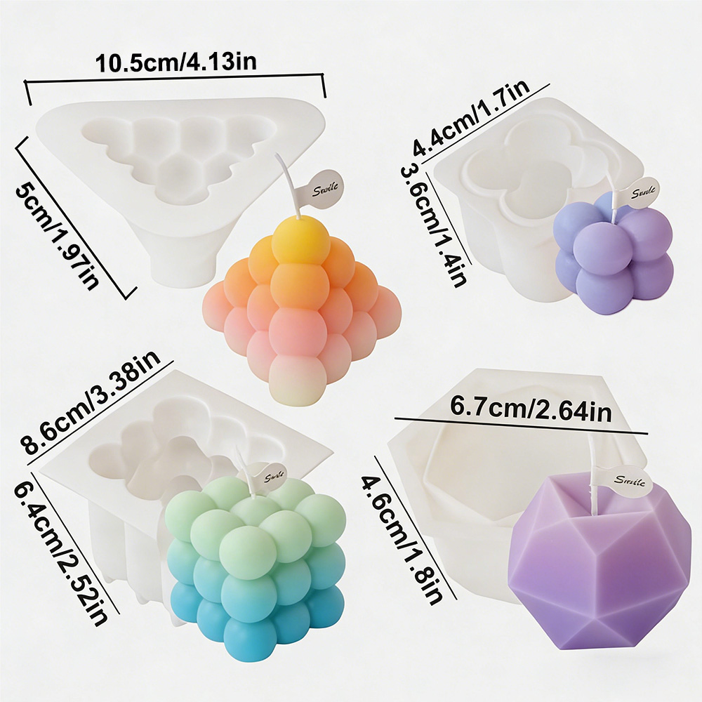 3D Bubble Cube Silicone Candle - Candle Making Kits 评论和价格